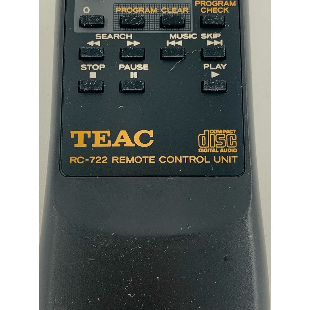 Teac Remote Control Rc 722 Original CD Player Changer OEM Replacement Untested - Picture 3 of 7